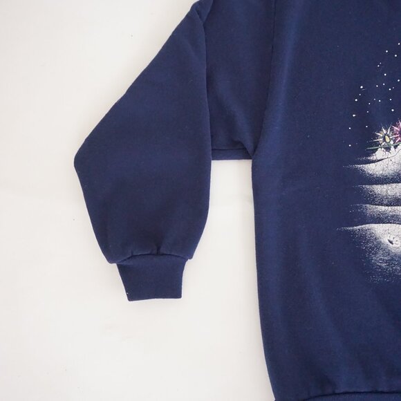 Vintage Cats Christmas Navy Graphic Sweatshirt Festive Holiday Winter M - Picture 7 of 9